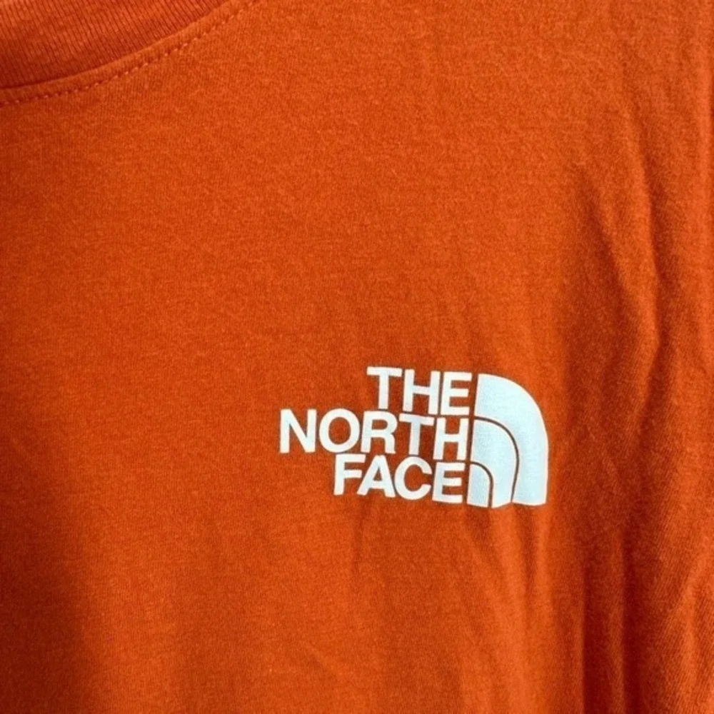 The North Face Mens Long Sleeve T Shirt Orange Crew Neck Never Stop Exploring‎ L